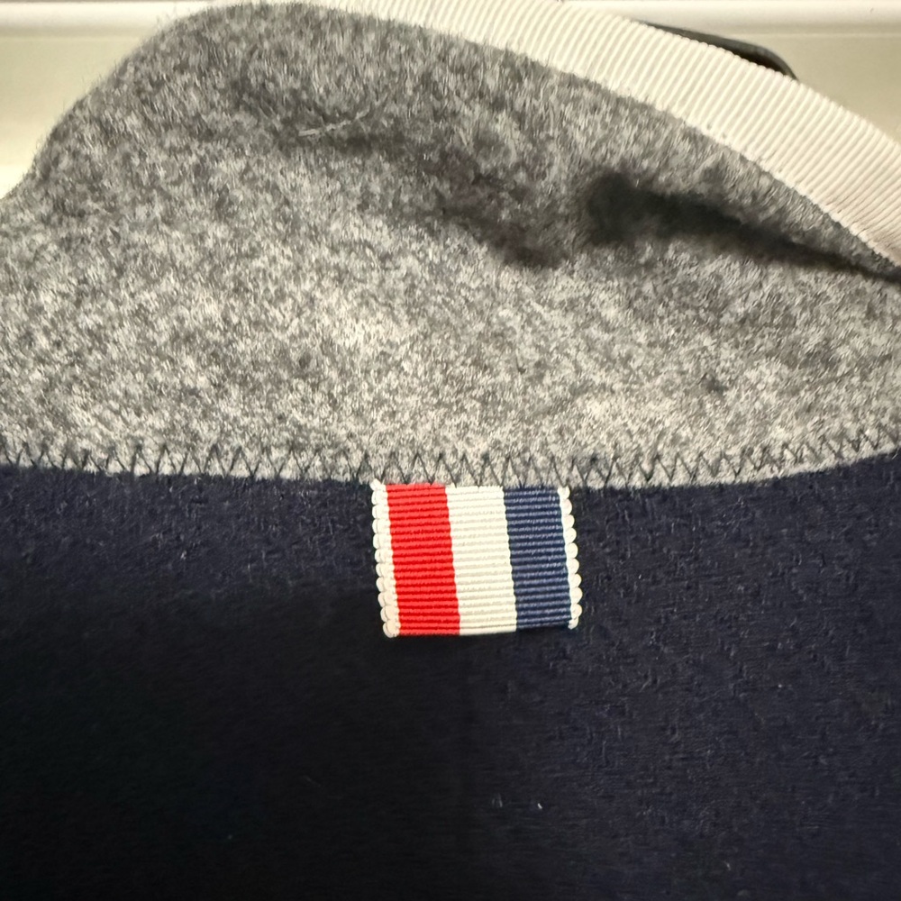 Thom Browne Navy Blue Blazer with White Trim - Picture 9 of 9